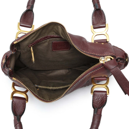Exclusive Chloe Burgundy Calfskin Medium Marcie Satchel — Top View