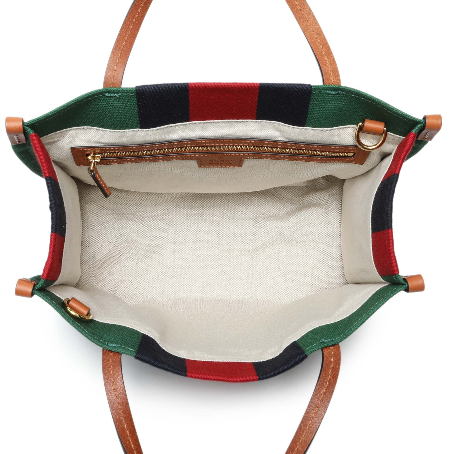 Exclusive Gucci Green Canvas Web Small Interlocking G Tote — Top View