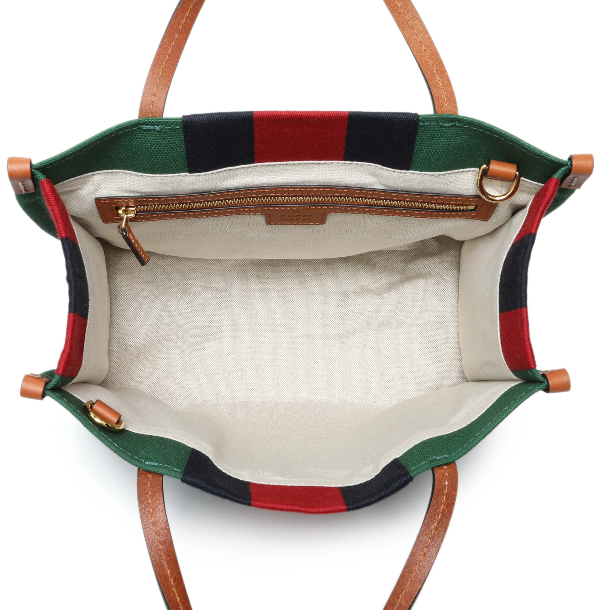 Exclusive Gucci Green Canvas Web Small Interlocking G Tote — Top View
