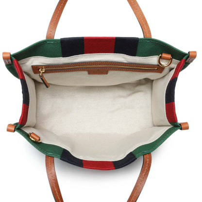 Exclusive Gucci Green Canvas Web Small Interlocking G Tote — Top View