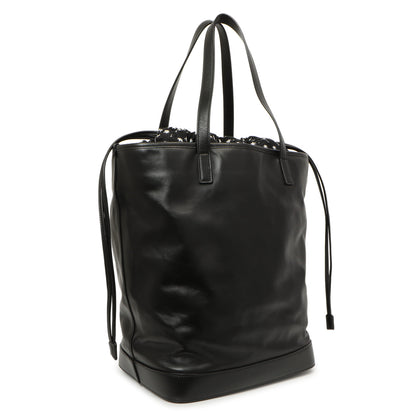 Exclusive Saint Laurent Black Calfskin Debossed Teddy Shopping Bag — Side View
