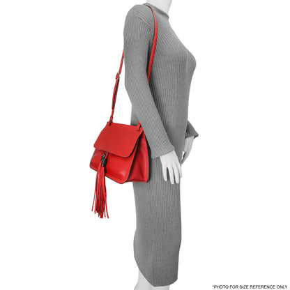 Exclusive Gucci Hibiscus Red Calfskin Bamboo Daily Flap — Alternate View 7