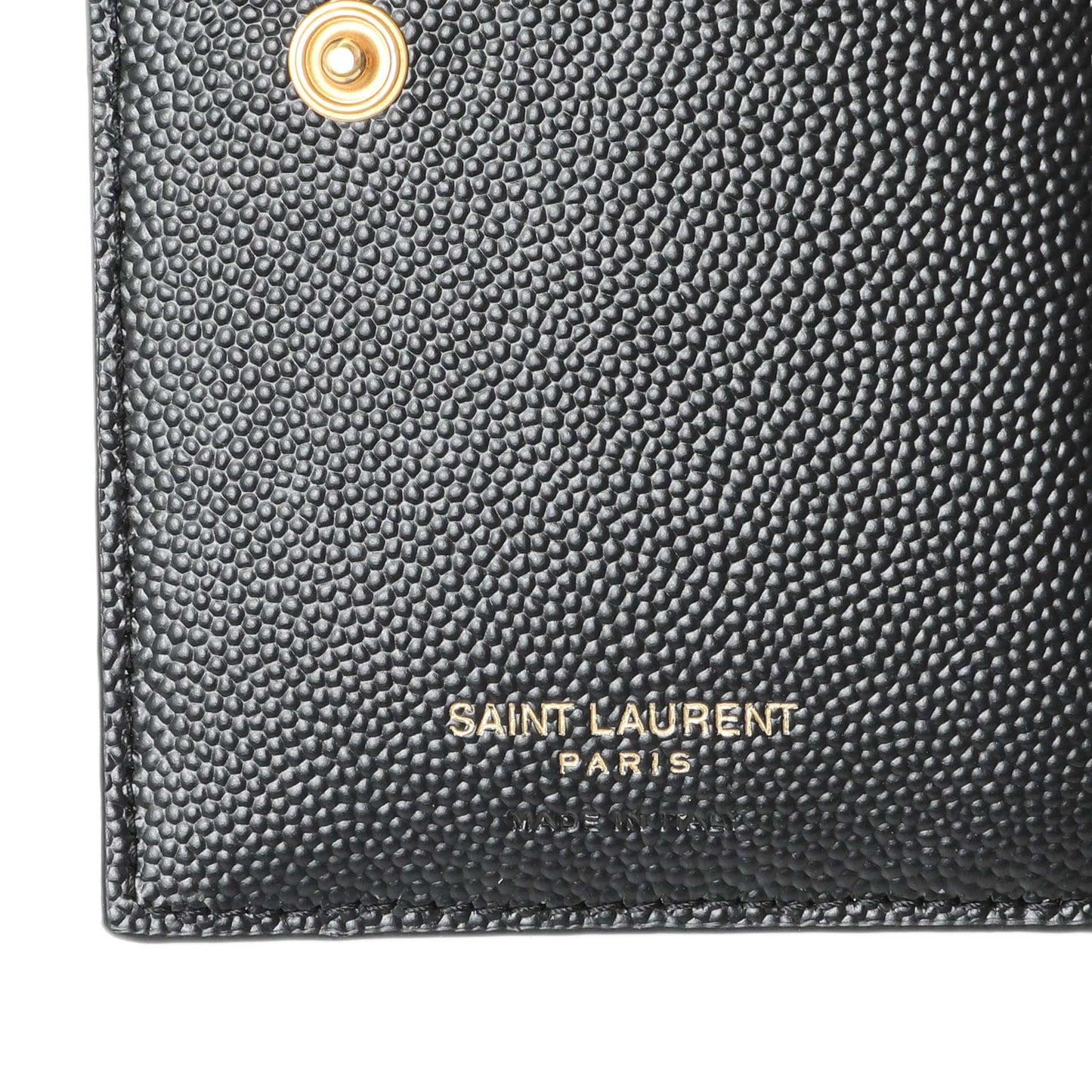 Exclusive Saint Laurent Black Grain De Poudre Cassandra Matelasse Bi-fold Wallet — Detail View