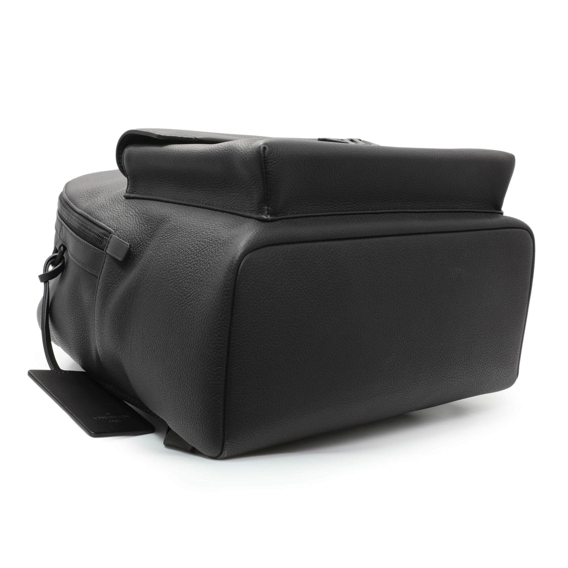 Exclusive Louis Vuitton Black Grained Calfskin Aerogram Takeoff Backpack — Back View