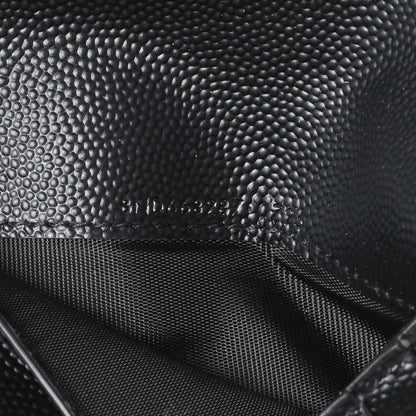 Exclusive Saint Laurent Black Grain De Poudre Cassandra Matelasse Bi-fold Wallet — Lifestyle View