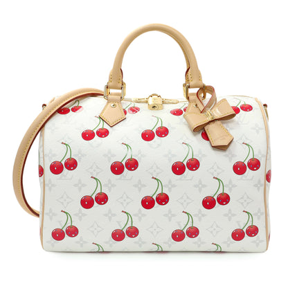 Exclusive Louis Vuitton X Takashi Murakami Monogram Cherry Speedy Soft Bandouliere 30 — Front View