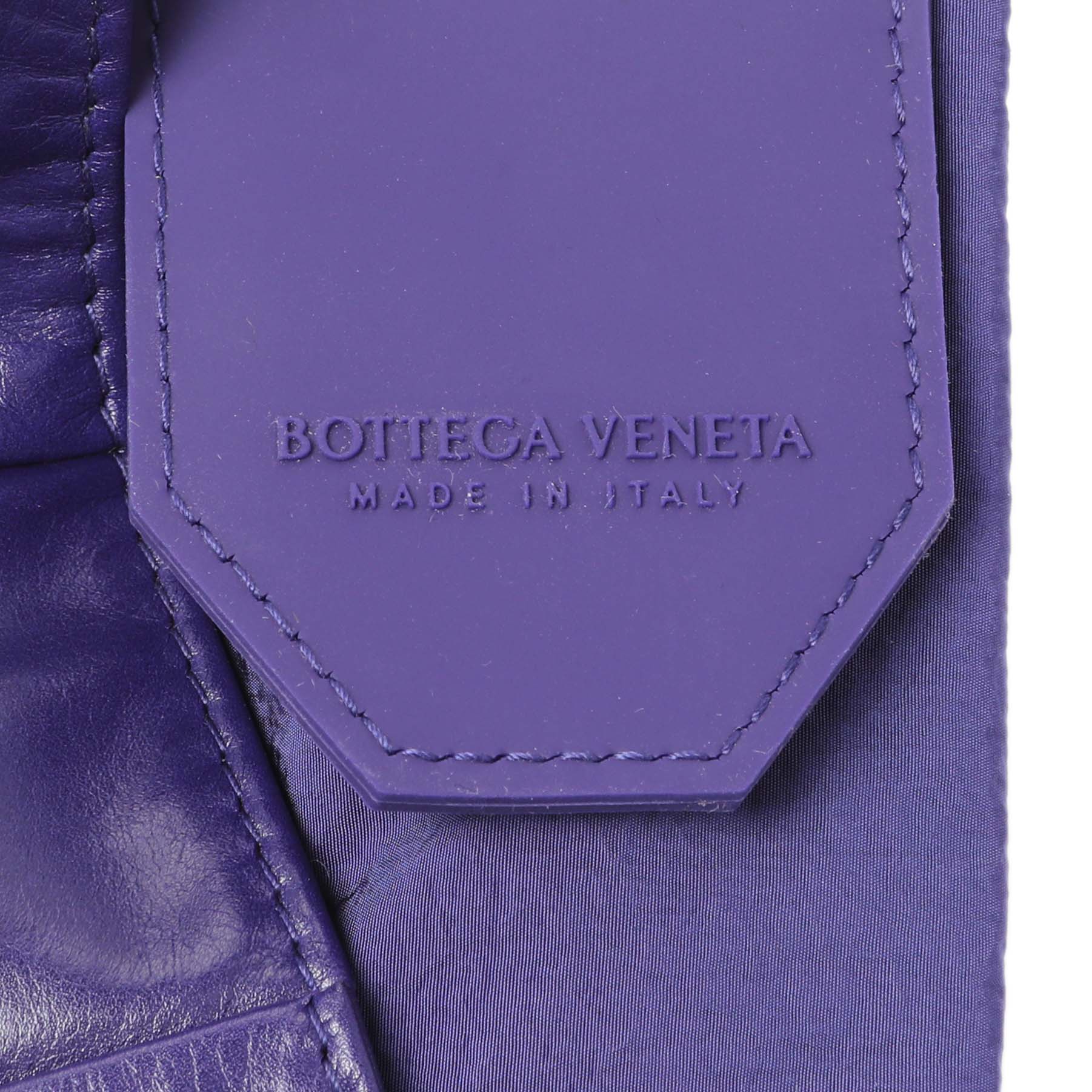 Exclusive Bottega Veneta Purple Paper Calfskin Maxi Intreccio Extra Mini Cassette Crossbody Bag — Detail View