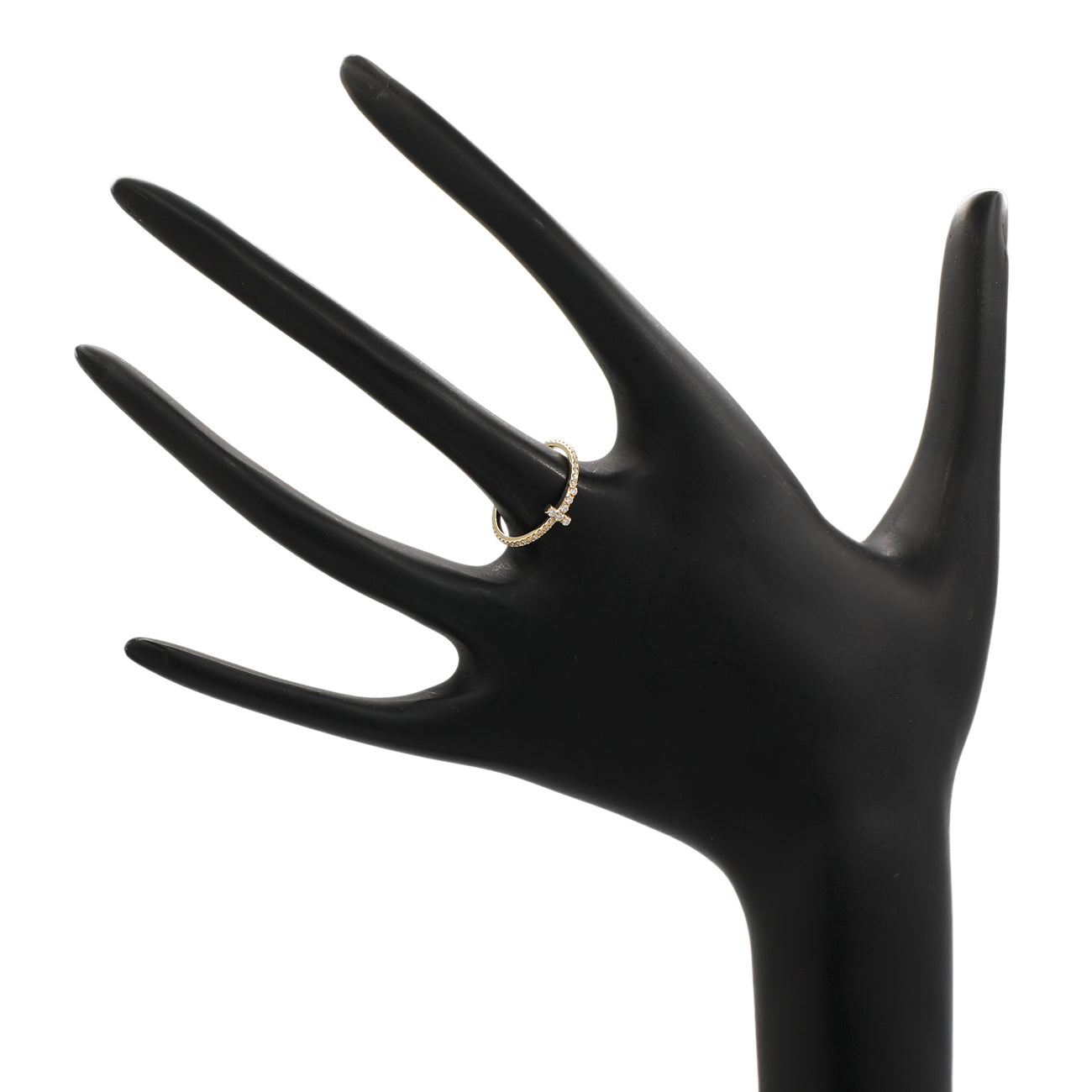 Exclusive Tiffany & Co. 18K Yellow Gold Diamond T Wire Band Ring — Top View