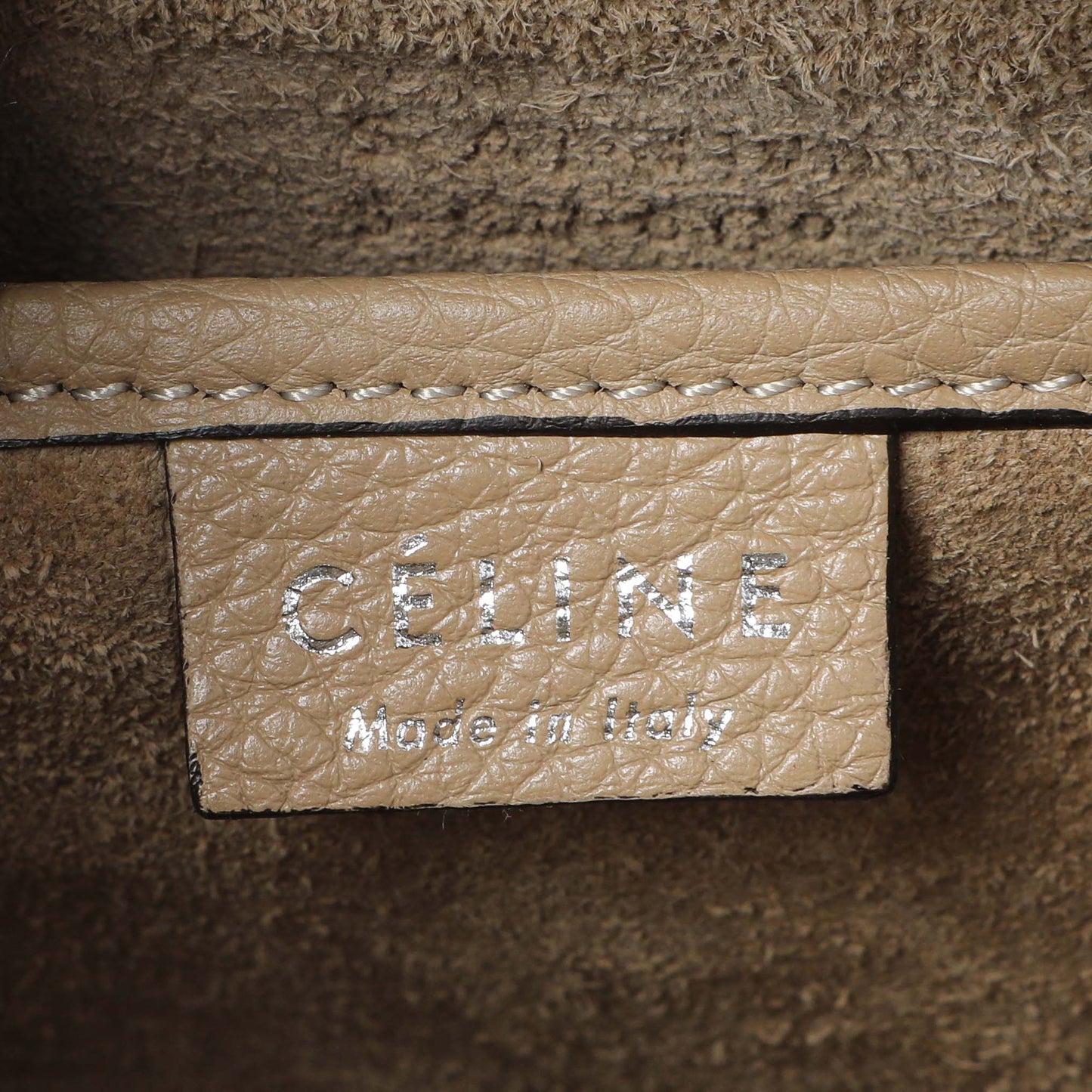 Exclusive Celine Dune Drummed Calfskin Nano Luggage — Detail View