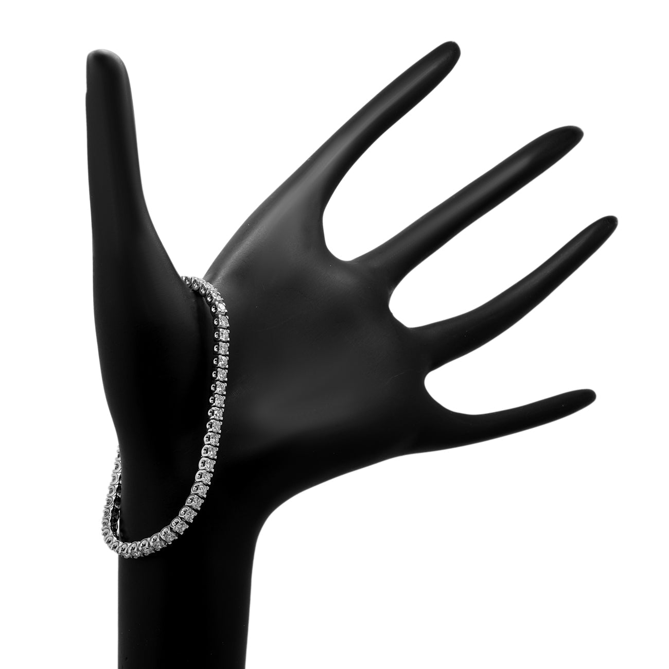 Exclusive 18K White Gold 4.03 Carat Tennis Bracelet — Back View