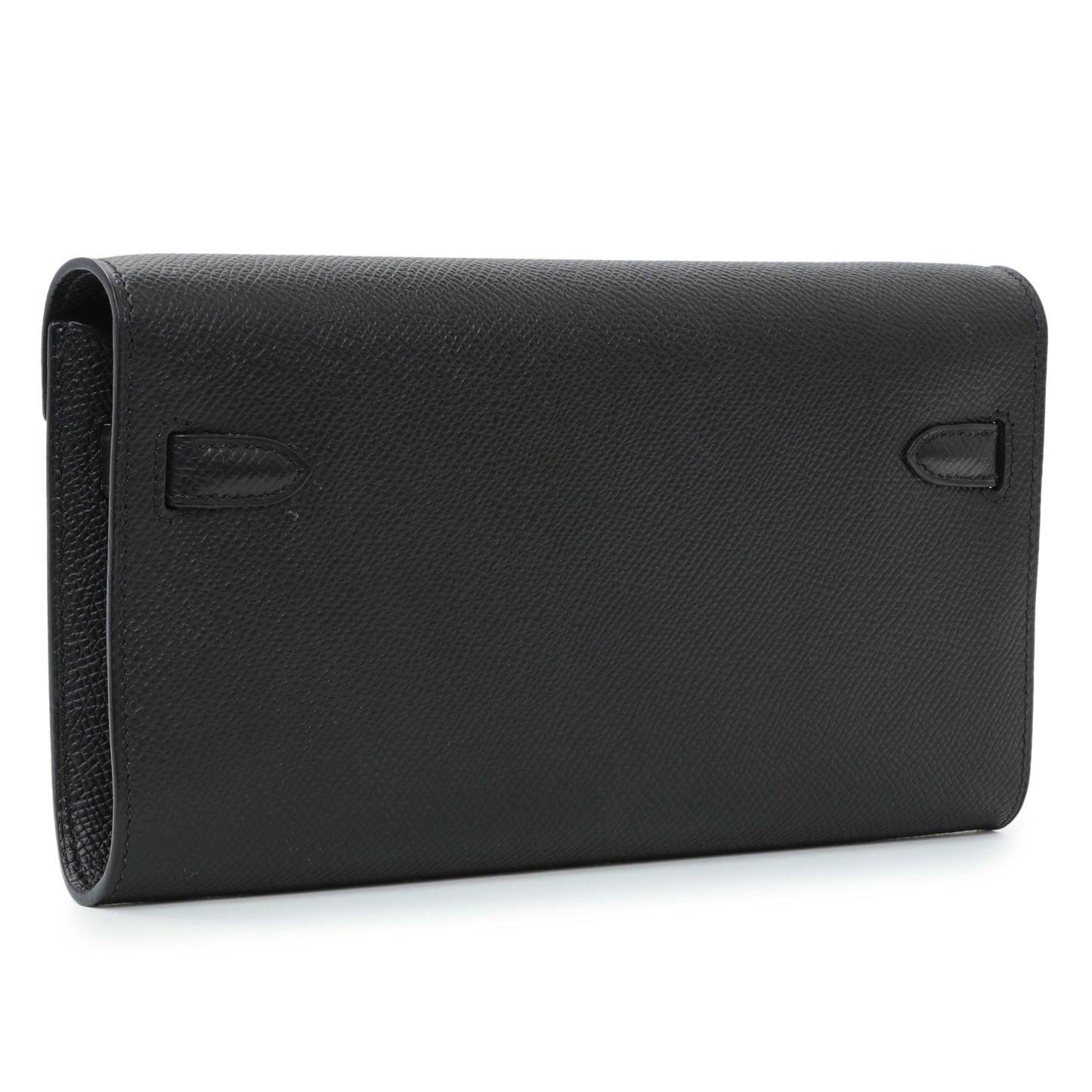 Exclusive Hermes Black Epsom Kelly To Go Wallet — Side View
