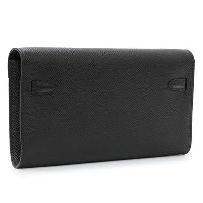 Exclusive Hermes Black Epsom Kelly To Go Wallet — Side View