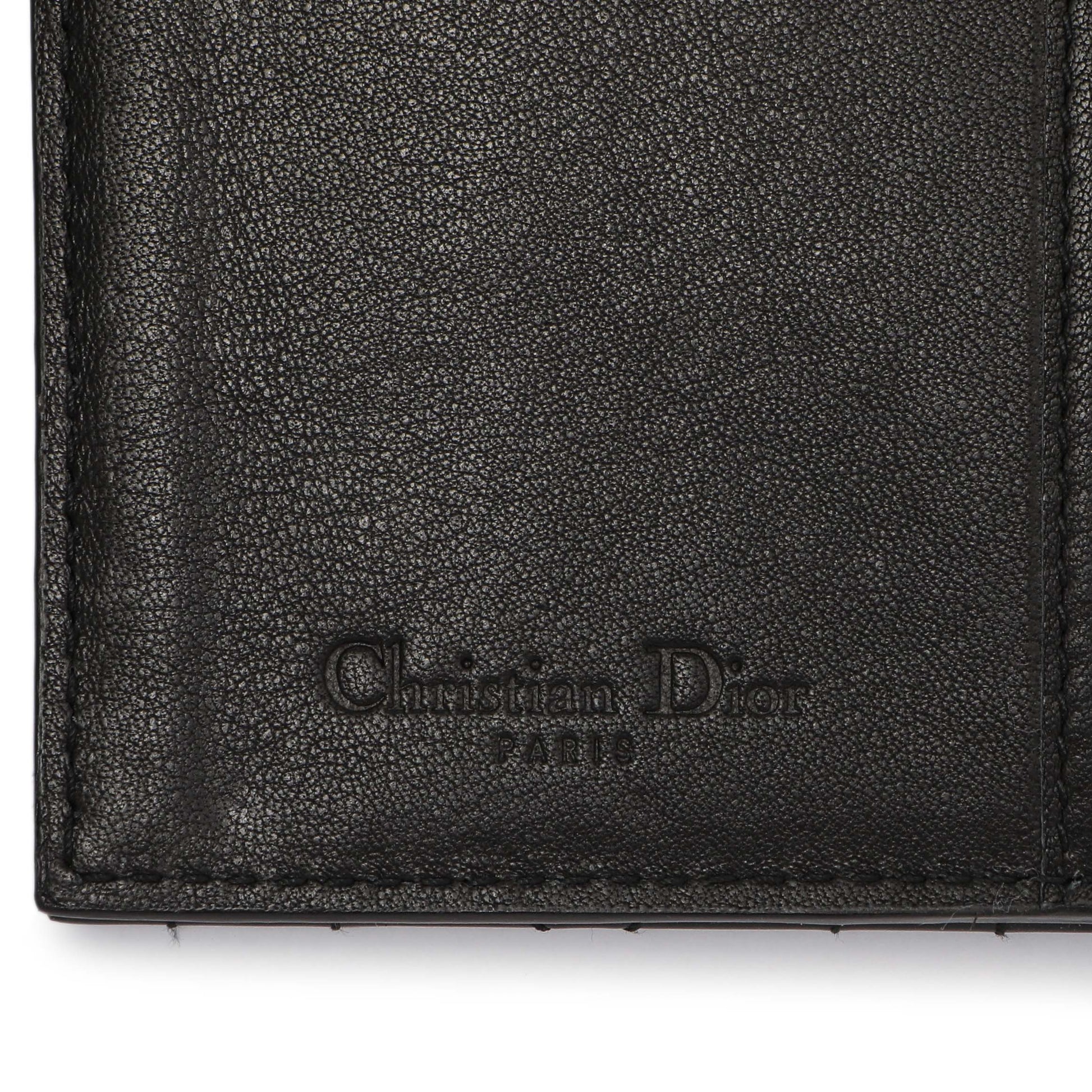 Exclusive Christian Dior Black Patent Lady Dior Wallet — Detail View