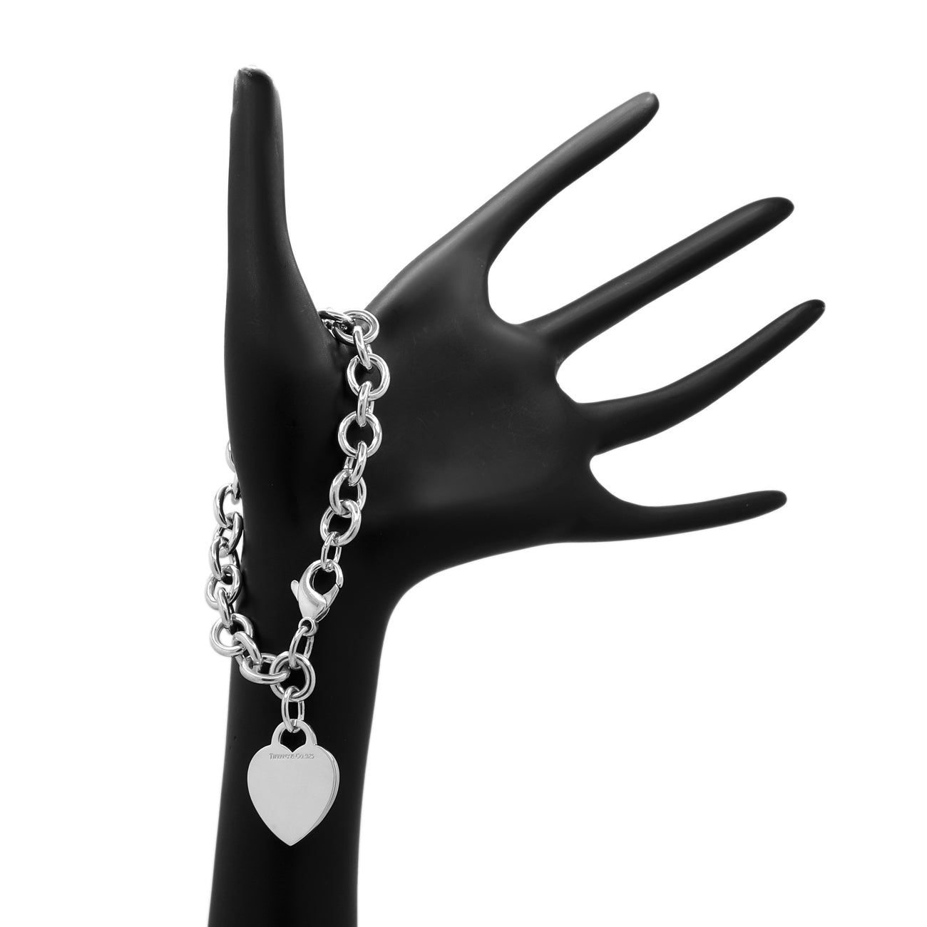 Exclusive Tiffany & Co. Sterling Silver Heart Tag Bracelet — Back View