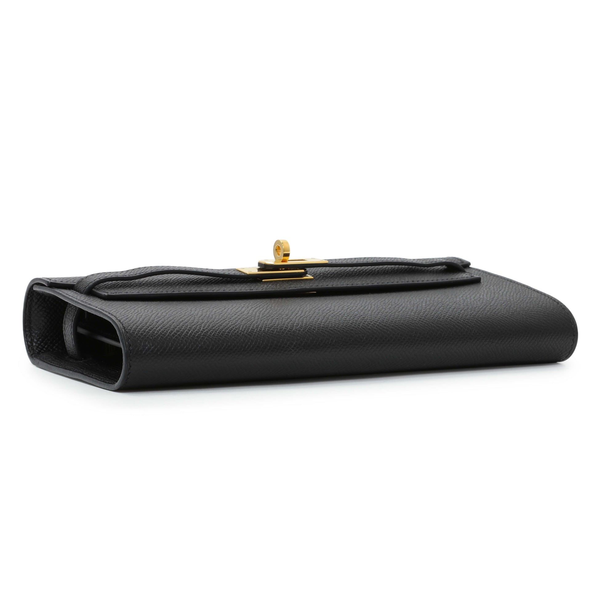 Exclusive Hermes Black Epsom Kelly To Go Wallet — Back View