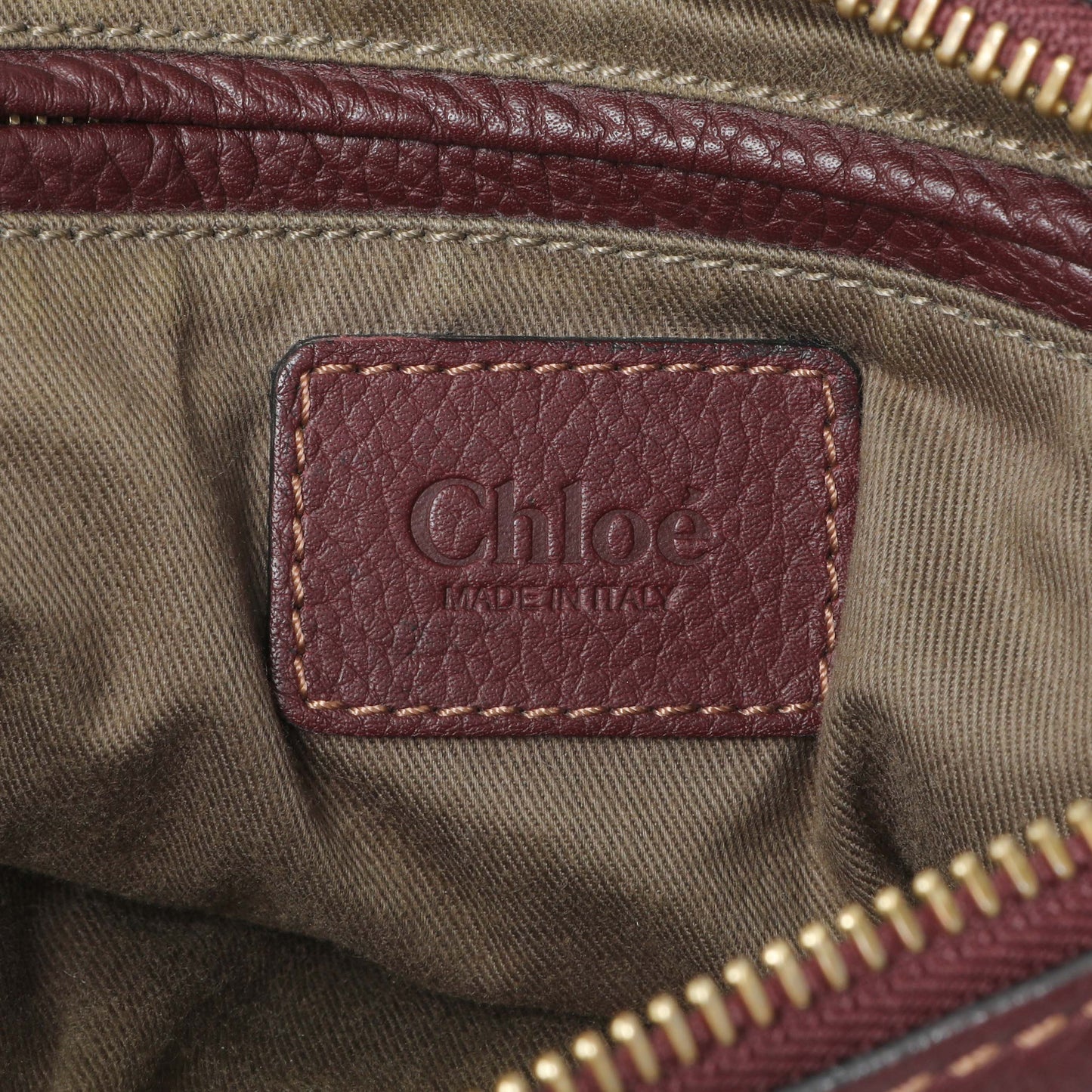 Exclusive Chloe Burgundy Calfskin Medium Marcie Satchel — Detail View
