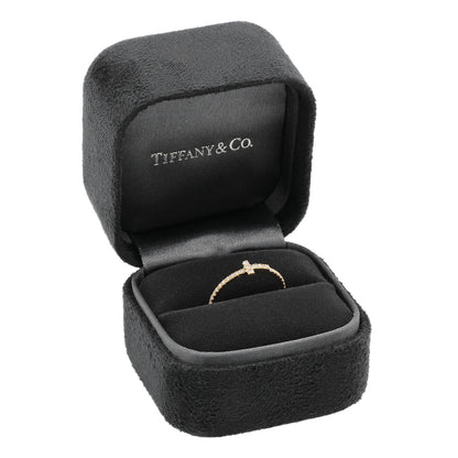Exclusive Tiffany & Co. 18K Yellow Gold Diamond T Wire Band Ring — Detail View