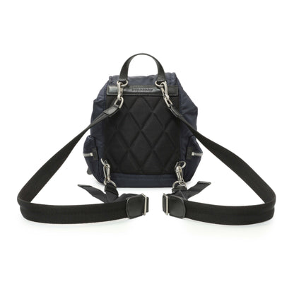 Exclusive Burberry Navy Nylon Puffer Small Rucksack Backpack — Side View