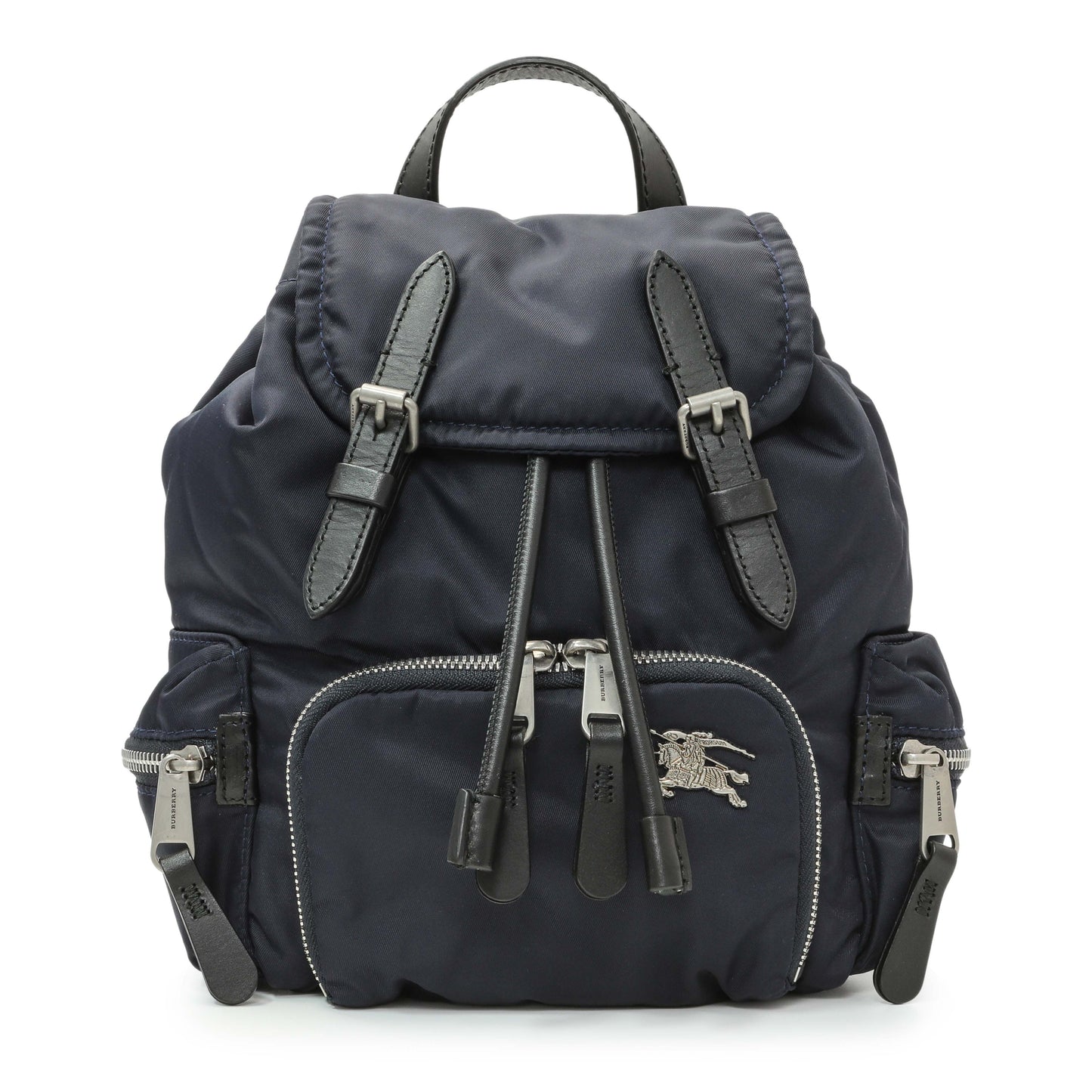Exclusive Burberry Navy Nylon Puffer Small Rucksack Backpack — Front View
