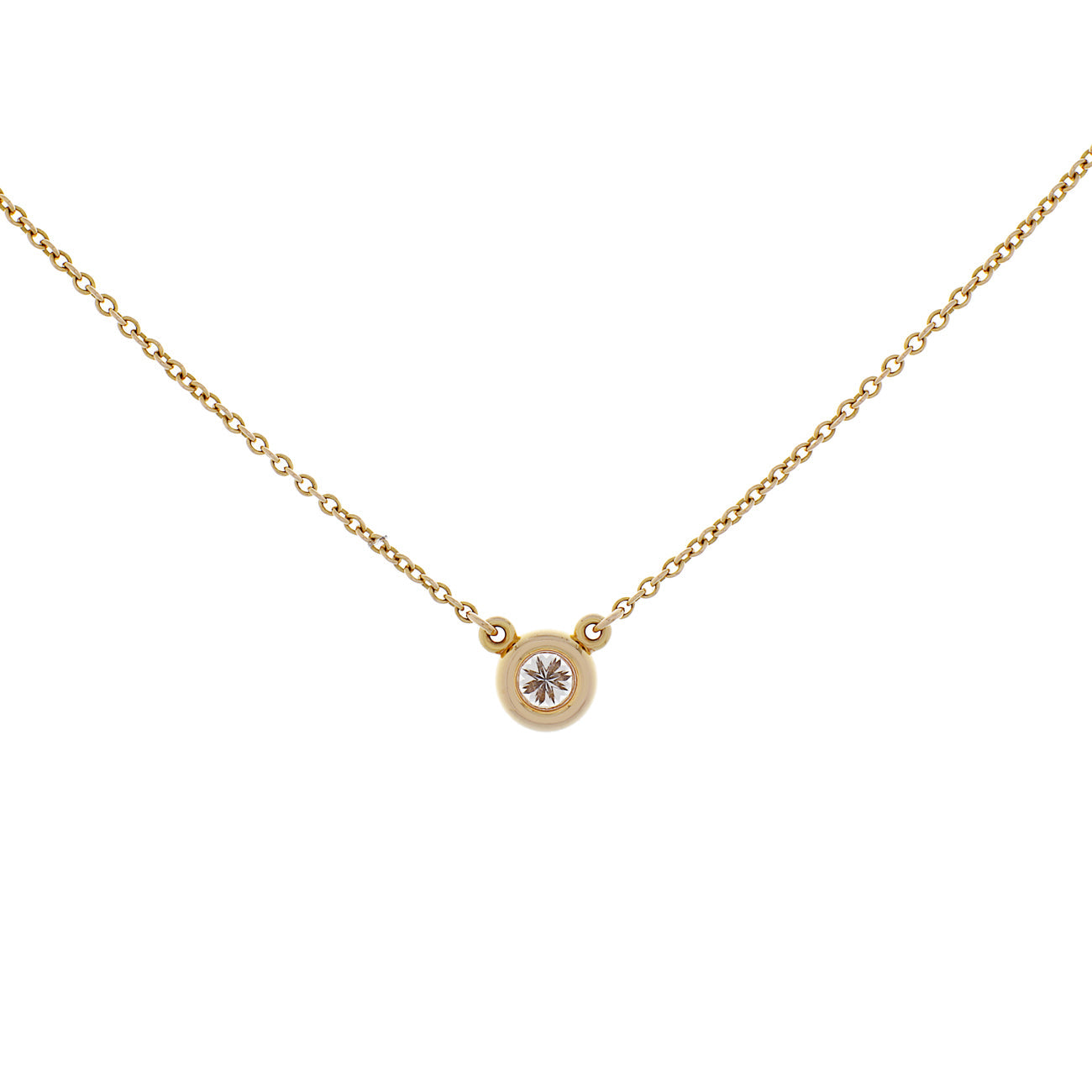 Exclusive Tiffany & Co. 18K Yellow Gold 0.17 Carat Diamonds by the Yard Single Pendant — Side View