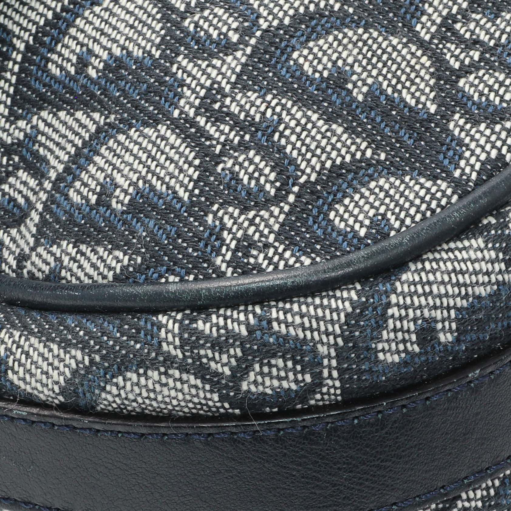 Exclusive Christian Dior Blue Oblique Trotter Crossbody Bag — Top View