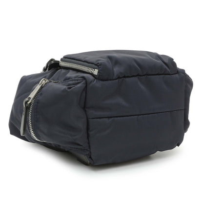 Exclusive Burberry Navy Nylon Puffer Small Rucksack Backpack — Back View
