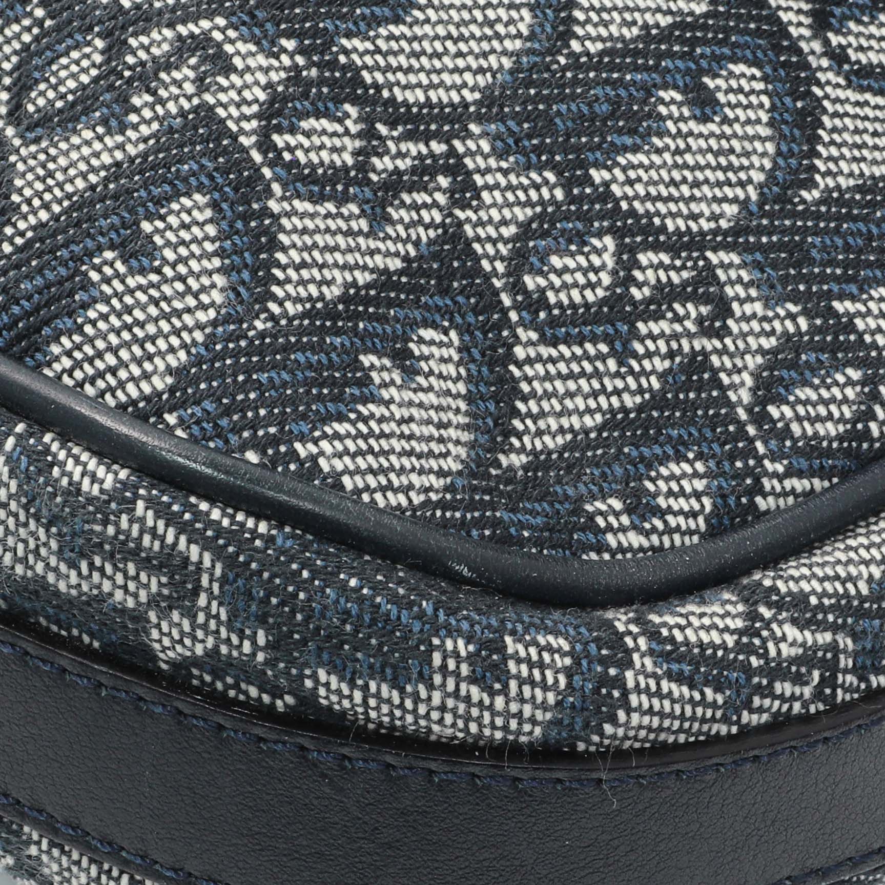 Exclusive Christian Dior Blue Oblique Trotter Crossbody Bag — Detail View