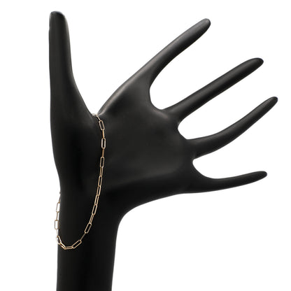Exclusive 14K Yellow Gold Paperclip Link Bracelet — Back View