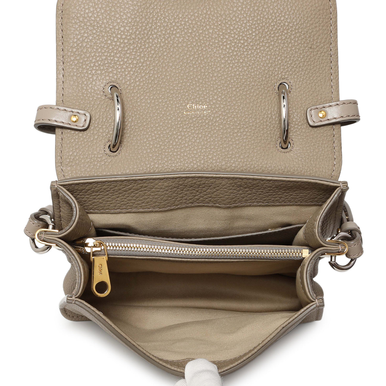 Exclusive Chloe Grey Grained Calfskin Aby Day Shoulder Bag — Alternate View 8