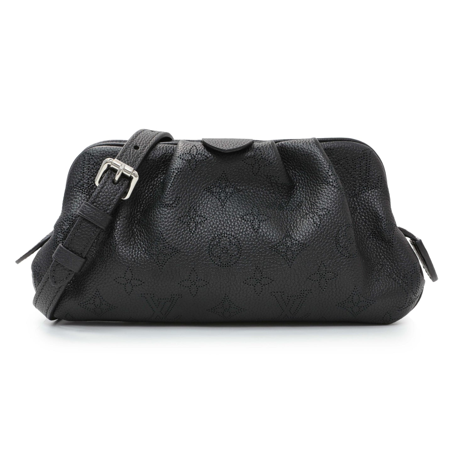 Exclusive Louis Vuitton Black Monogram Mahina Scala Mini Pouch — Front View