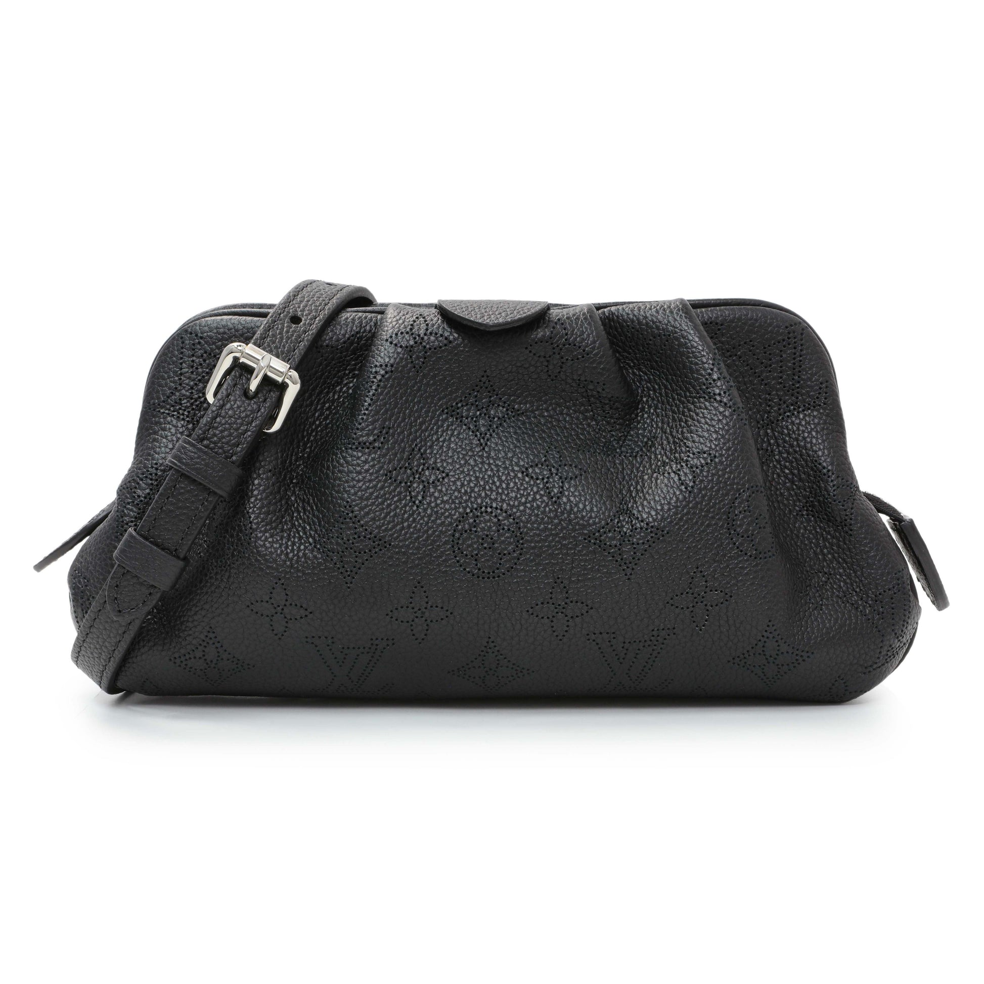 Exclusive Louis Vuitton Black Monogram Mahina Scala Mini Pouch — Front View