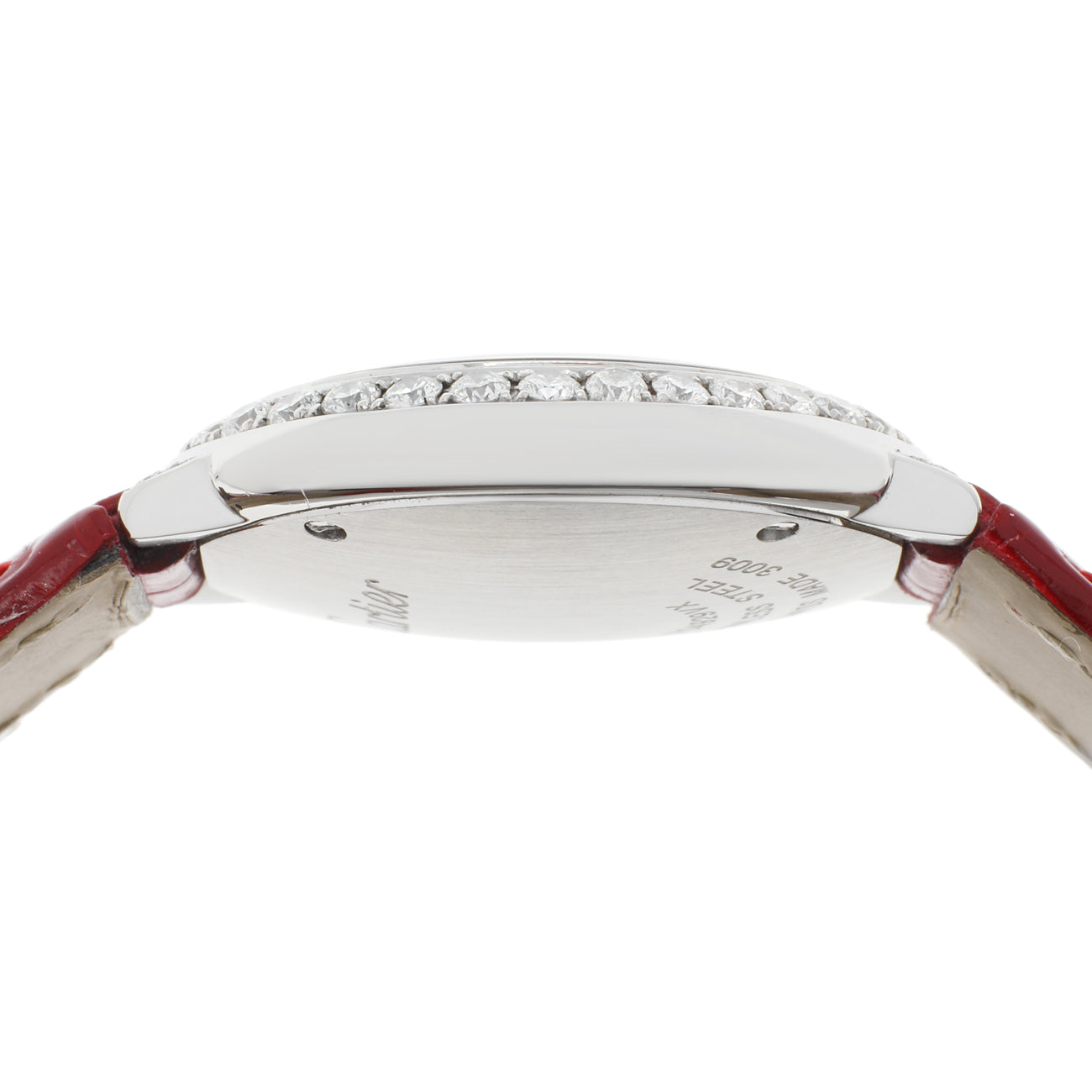 Exclusive Cartier Stainless Steel Diamond Ballon Bleu 28mm Quartz 3009 — Back View