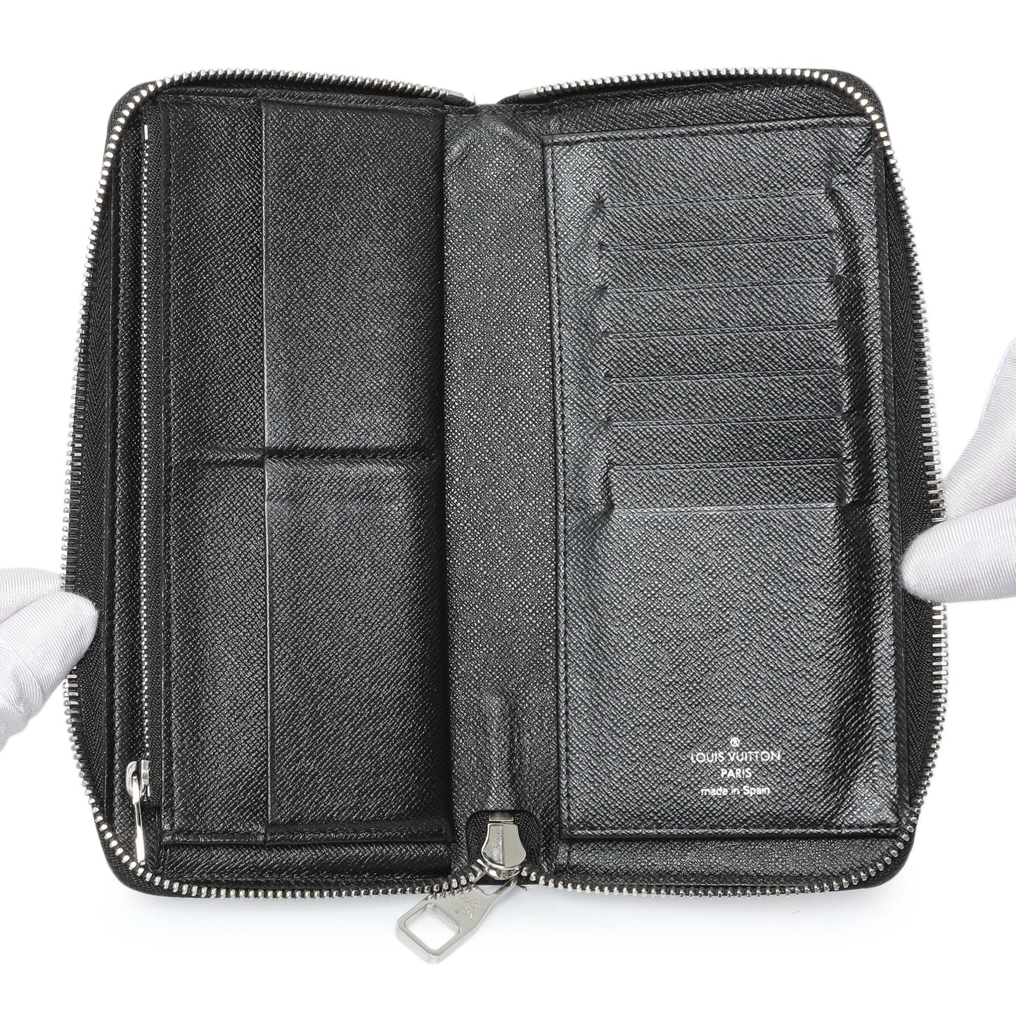 Exclusive Louis Vuitton Damier Graphite Vertical Zippy Wallet — Top View