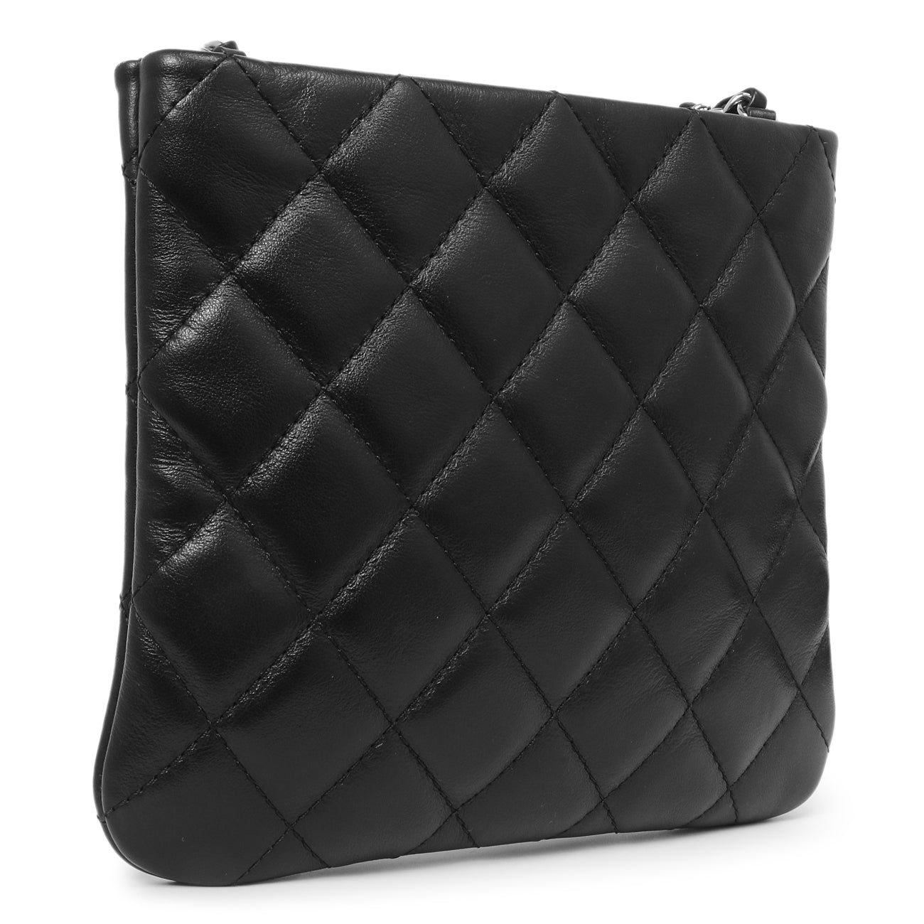 Exclusive Chanel Black Quilted Calfskin Uniform Crossbody Bag — Side View
