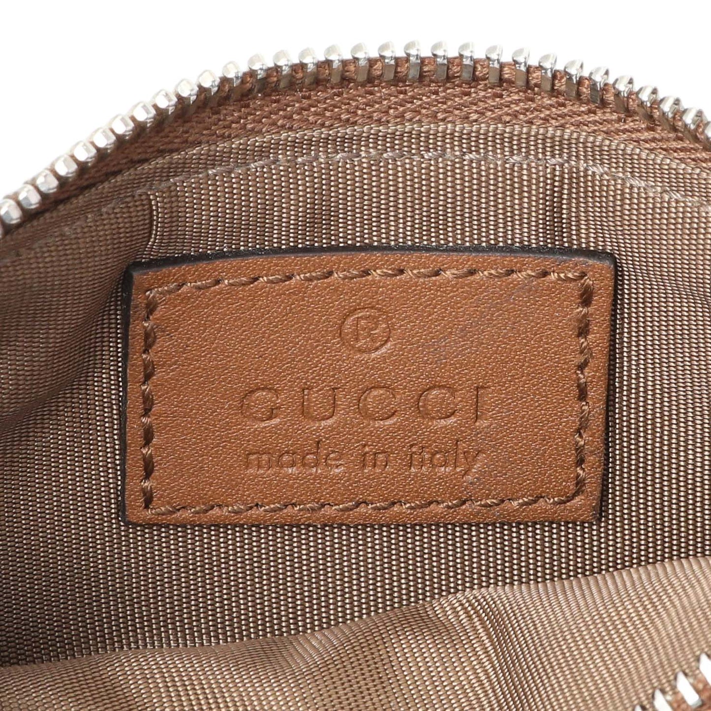 Exclusive Gucci Blue Monogram Denim Key Pouch — Detail View