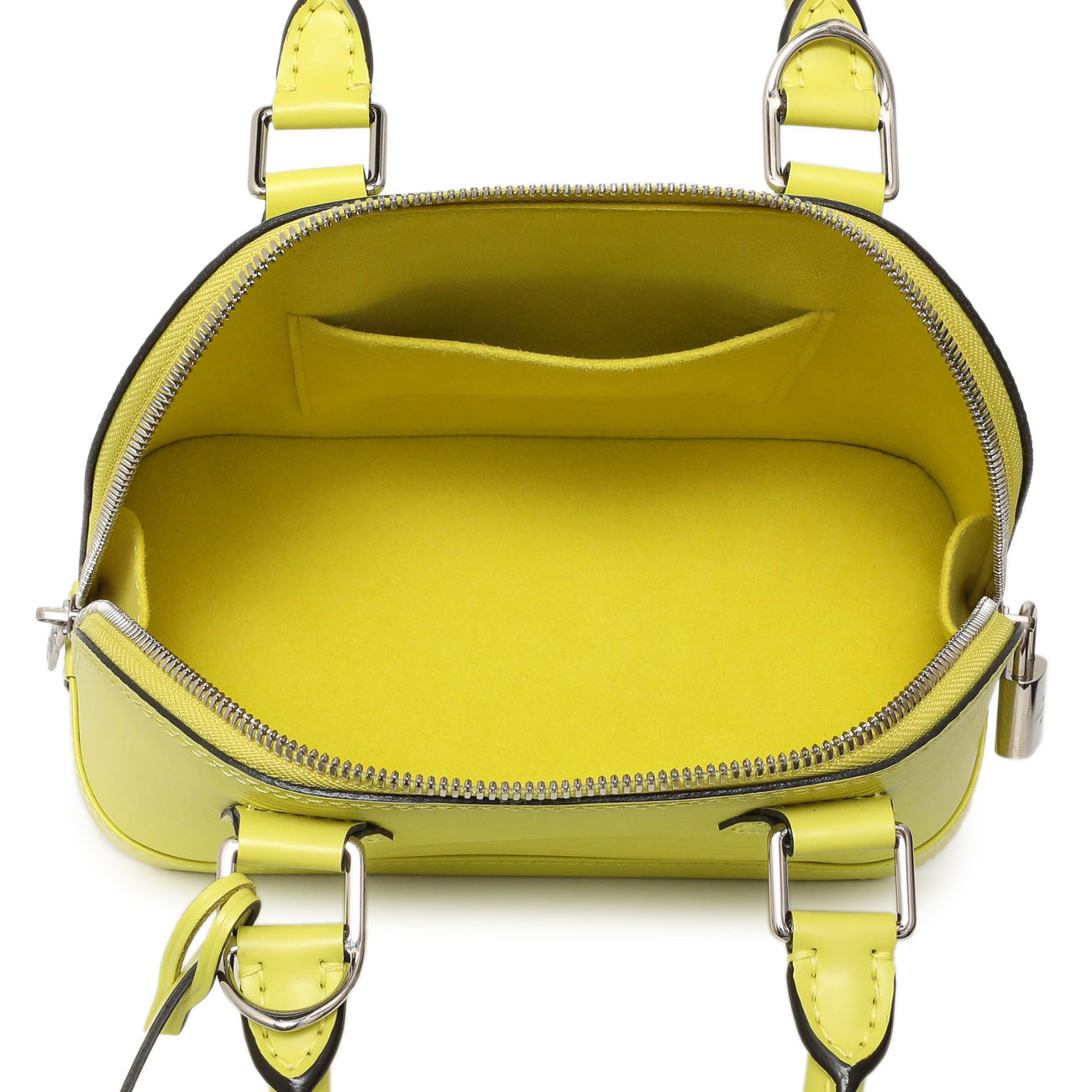 Exclusive Louis Vuitton Yellow Citron Epi Jacquard Alma BB — Top View