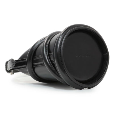 Exclusive Alexander McQueen Black Calfskin Mini Curve Bucket Bag — Top View