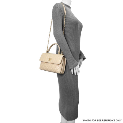 Exclusive Chanel Beige Quilted Lambskin Small Trendy CC Flap Handle Bag — Alternate View 12