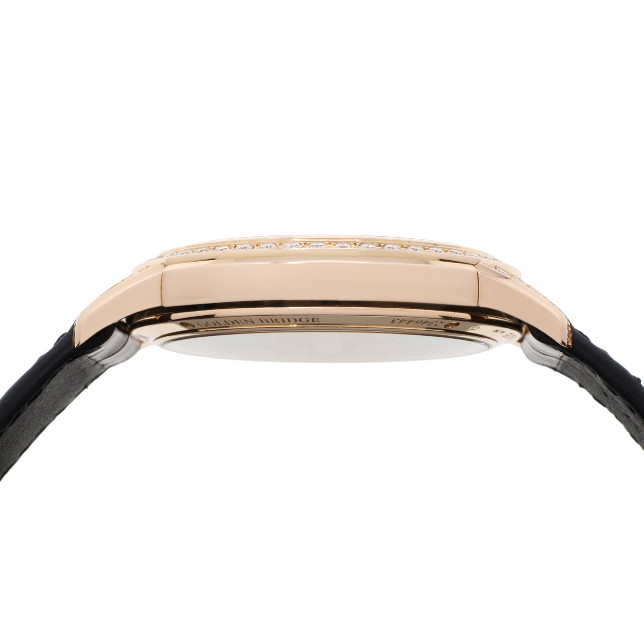 Exclusive Corum 18K Rose Gold Diamond Golden Bridge B113/0392 — Back View