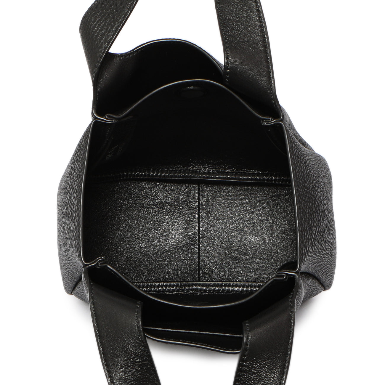 Exclusive Prada Black Vitello Daino Soft Mini Dynamique Tote — Detail View
