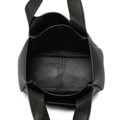 Exclusive Prada Black Vitello Daino Soft Mini Dynamique Tote — Detail View