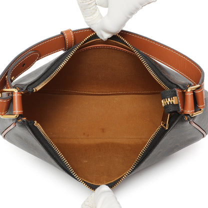 Exclusive Celine Tan Triomphe Canvas Calfskin Ava Shoulder Bag — Top View