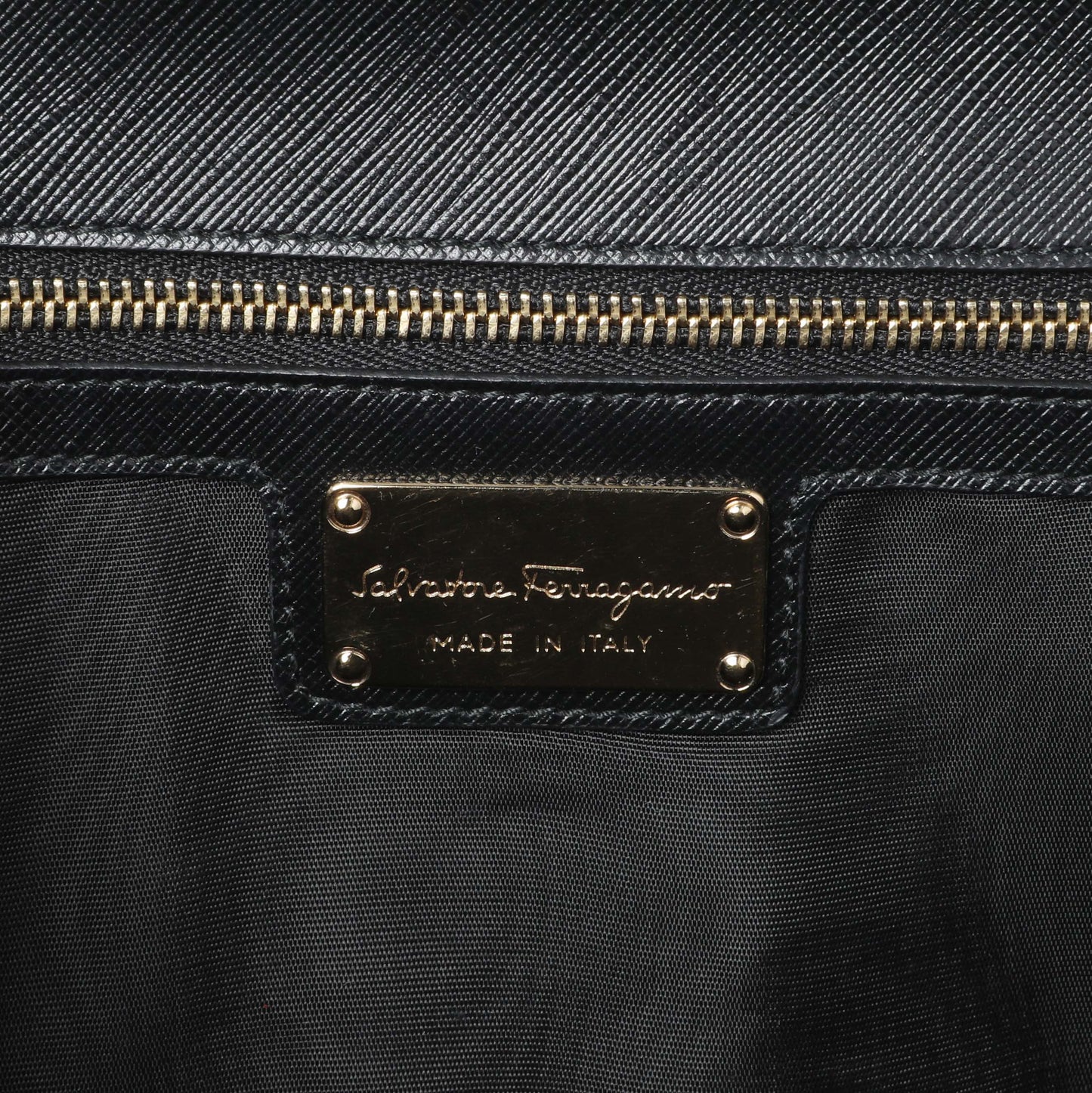 Exclusive Salvatore Ferragamo Black Calfskin Vara Bow Chain Flap Crossbody — Detail View