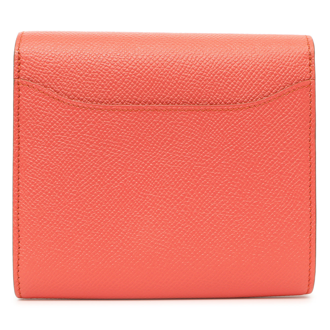 Exclusive Hermes Coral Epsom Constance Short Wallet — Side View