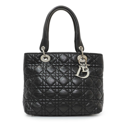 Exclusive Christian Dior Black Lambskin Cannage Soft Lady Dior — Front View