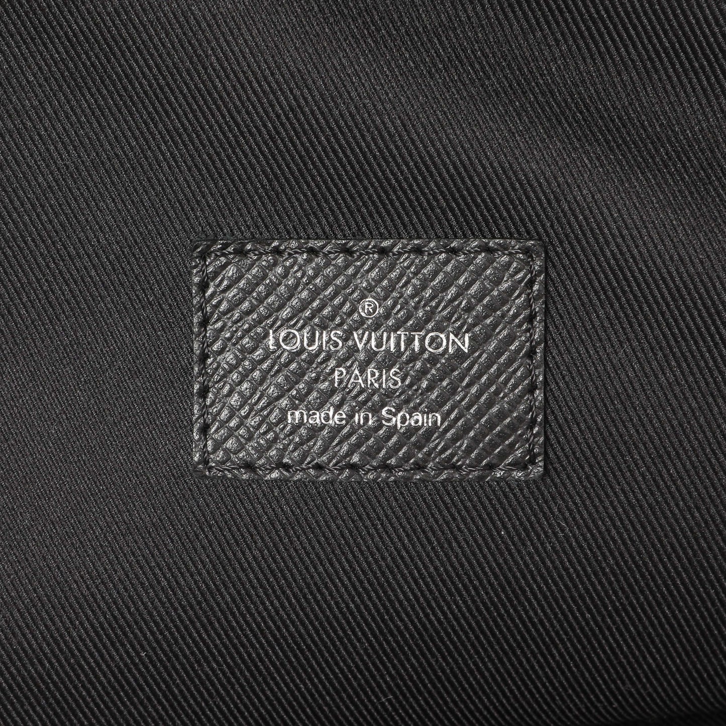 Exclusive Louis Vuitton Black Taiga Avenue Sling — Detail View