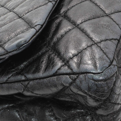Exclusive Chanel Charcoal Grey Metallic Aged Calfskin 2.55 Reissue Double Flap 227 — Top View