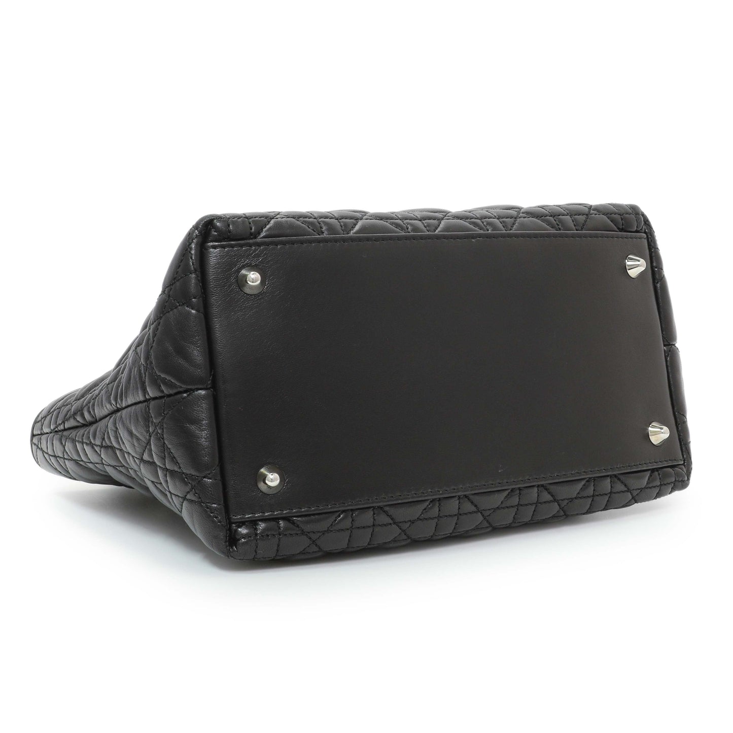 Exclusive Christian Dior Black Lambskin Cannage Soft Lady Dior — Back View
