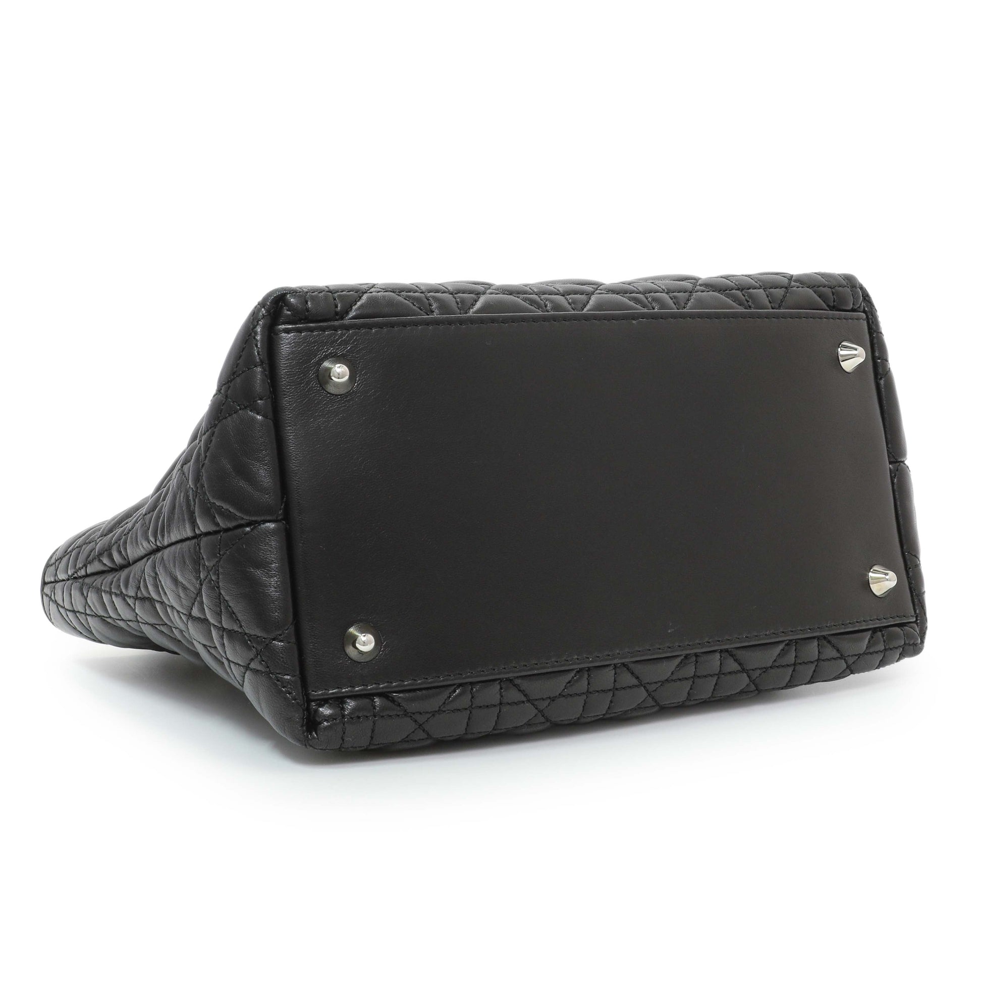 Exclusive Christian Dior Black Lambskin Cannage Soft Lady Dior — Back View