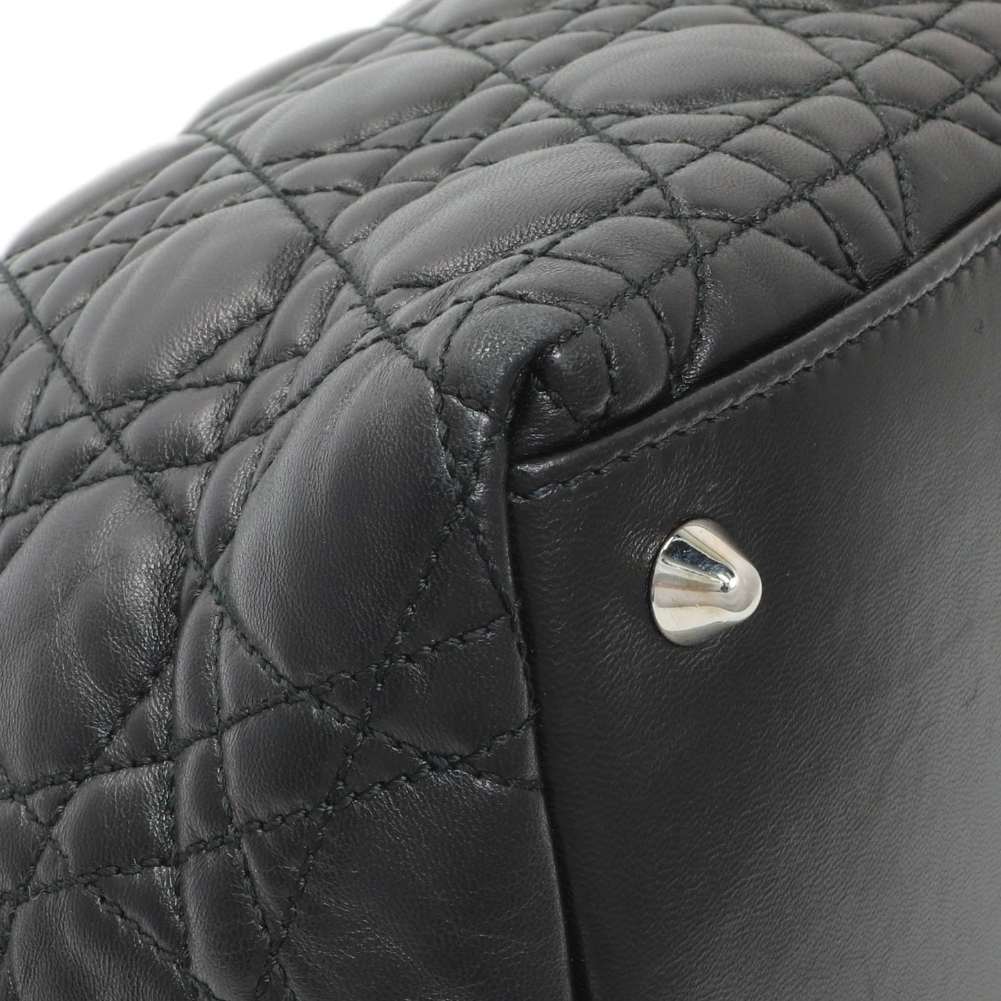 Exclusive Christian Dior Black Lambskin Cannage Soft Lady Dior — Top View